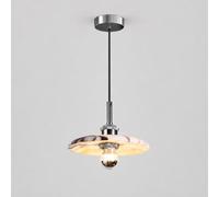 Mjsdjof Lampe suspendue en pierre en forme de disque de 7,9 pouces | Lampes à Suspension en albâtre naturel avec douille E27, plafonniers de Style industriel Vintage for salon, salle à manger