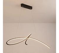 Mjsdjof Luminaire Suspendu Géométrique Linéaire, Lampe Suspendue Longue Barre En Métal De Salle À Manger, Lampe De Suspension D'îlot De Cuisine À LED Moderne 35W, Lustres D'éclairage Décoratifs Noirs