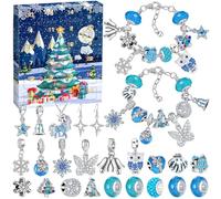 MKAKYES Calendrier de l'Avent 2026 Enfant Fille, Calendrier de l'Avent Bijoux Femme, DIY Bracelet Collier Fabrication Bijoux Enfants Fille Ado Cadeaux de Noël pour 5 6 7 8 9 10 11 12 13 Ans