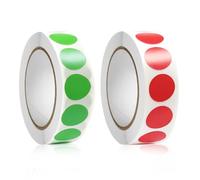 MKEAWUU 2 Rouleaux De 2000 Pastilles Adhésives, 1000 Rouge Foncé + 1000 Vert Clair, 13 Mm