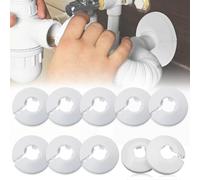 MKEAWWU 10 Pcs Colliers de Pipe en Plastique pour Tuyau Rosace Ronde Blanche Diamètre de Cache-Tuyau pour Tuyau Rosace Ronde Diamètre Cache Décoration Plomberie pour Tuyau de Chauffage D'eau