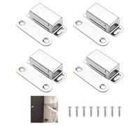 MKEAWWU Aimant Porte Placard Loquet Magnétique Acier Inoxydable 15Kg Armoire Cuisine 4 Pièces 45Mm Argent Brillant