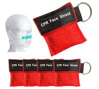 MKEAWWU Lot De 4 Masques Bouche À Bouche Secourisme Jetables En Pvce Et Noir Pour Poche, Bouclier Facial Rcr À Valve Unidirectionnelle