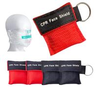 MKEAWWU Lot De 4 Masques Bouche À Bouche Secourisme Jetables En Pvce Et Noir Pour Poche, Bouclier Facial Rcr À Valve Unidirectionnelle