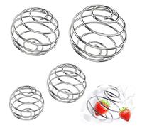 MKEAWWU Lot De 4 Mini Fouets En Acier Inoxydable, Argent, 8G, 9G, 10G, 12G, Pour Boissons Protéinées, Shaker, Bouteille Mélangeuse