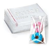 MKEAWWU Pochette Transparente 100 Pièces 9X16Cm Adhésif Bonbons Bijoux Chocolats Cadeaux
