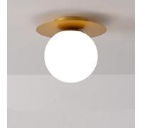 Mkichi Plafonnier E27 Lustre Cuisine Moderne Mini Éclairage de Plafond Semi-encastré Rond,Plafonnier Industriel Vintage,Lampe Chambre Plafond pour Salon Chambre Entrée Couloir (Doré)