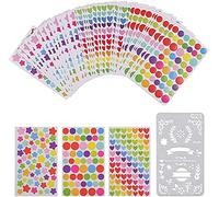 MKISHINE 4500 Gommettes Enfant,65 Feuilles Autocollants Enfants Couleurs Vives en Rond,Coeur,pour Le Bricolage,facilité d Utilisation gommettes pour Scrapbooking activités manuelles avec Petits