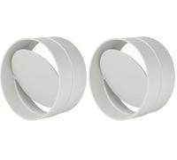 MKK Polychlorure de vinyle 100mm Non Retour Tuyau Lien PVC Blanc Rond Grille (Lot de 2)