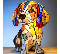 MKKHGPO Lampe de Chien colorée Arc-en-Ciel Magique, 17cm, Interrupteur Prise USB, Artisanat léger en résine(E)