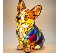 MKKHGPO Lampe de Chien colorée Arc-en-Ciel Magique, 17cm, Interrupteur Prise USB, Artisanat léger en résine(C)