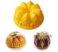 MKNZOME 1 Moule à Kougelhopf en Silicone de 22 cm, Moule à Gâteau Rond, Moule à Muffins Réutilisable pour Four, Moule à Gâteau en Silicone pour Gâteaux, Pain, Gelées et Puddings, Forme de Couronne