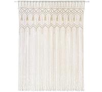 Mkono Grand rideau en macramé tissé bohème à suspendre au mur ou à la fenêtre,Décoration bohème faite à la main pour fenêtre, porte, placard, toile de fond de mariage, appartement,130x178 cm (lxL)