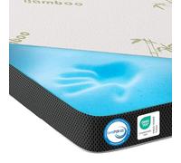 MKS 7cm Gel Surmatelas 120 x 200 cm, H3 Mémoire de Forme Viscoélastique, sur Matelas Mousse Ferme & Moelleux, Housse Bambou Amovible, Respirant & Rafraîchissant, Système Antidérapant