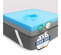 MKS Surmatelas 2 en 1 en mousse gel, 140 x 200 cm, avec système H3 et H4, 8 couches, soulagement de la pression, côtés en maille et bandes élastiques, idéal pour les personnes dormant sur le côté, le