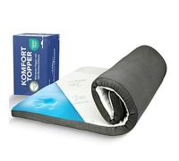 MKS.® Surmatelas en gel 160 x 200 cm - 7 cm en mousse à mémoire de forme avec double dureté H3 - Surmatelas en mousse gel soulageant la pression avec housse en bambou respirante et flux d'air 3D -