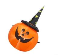 MKTOLHUs Chapeau de sorcière citrouille gonflable Halloween 60 x 60 x 120 | Décoration lumineuse de cour, lumière intégrée pour extérieur, jardin, pelouse, fête, affichage avec cordon d'alimentation