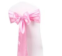 MKYYIOED Grand Nœud 100/50/ 10 pièces décoration de Mariage Chaise Satin Ceinture nœud Papillon Auto-Cravate for fête d'anniversaire Festival hôtel Vacances(Pink,10 pcs)