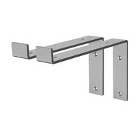 ML-Design Lot de 2 Équerres d'Étagère 25x4x14.5 cm, en Métal, Gris, Style Industriel, Forme de L avec Lèvre vers Le Bas, Support Robuste pour Étagères Murales, Matériel de Montage Inclus