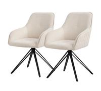 ML-Design 2x Chaises pivotantes crème