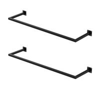 ML-Design 2x Tringle à Vêtements Rectangulaire, P30 x L110 cm, Noir, Acier Inoxydable, Tringle de Penderie Forme U, Portemanteau à Montage Mural, Porte-vêtements, Tringle à Linge + Matériel de Montage