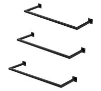 ML-Design 3x Tringle à Vêtements Rectangulaire, P30xL90 cm, Noir, Acier Inoxydable, Tringle de Penderie Forme de U, Portemanteau à Montage Mural, Porte-vêtements, Tringle à Linge + Matériel de Montage