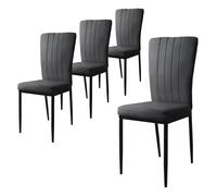 ML-Design Chaises lot de 4 - Gris Velours