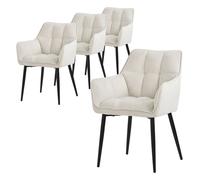 Lot de 4 chaise de bureau GENERIQUE interieur non pliable en metal H. 63 cm beige