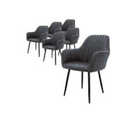 ML-Design Lot de 6 chaises - Anthracite