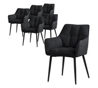 ML-Design Lot de 6 - Noir Tissu Éponge