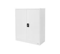 ML-Design Armoire à Dossiers Verrouillable 90x40x109 cm, Blanc, en Acier, avec 2 Portes, 3