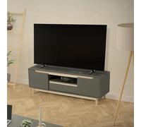ML-Design Armoire TV Vert-Naturel, Meuble TV avec 2 Portes, Tiroir, Etagère, Pieds en Bois de Pin, Étagère TV Lowboard 120x40x46 cm, Buffet TV jusqu'à 55 Pouces, Table Bas, Meuble TV de Salon Chambre