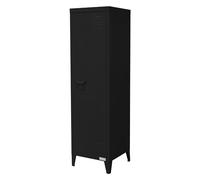 ML-Design Armoire-Vestiaire, 38 x 38 x 137,5 cm, Noir, en Acier, avec 3 Compartiments Intérieurs, de Bureau Haute, avec 4 Pieds, de Rangement, pour Chambre à Coucher, Salon