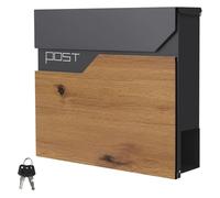 ML-Design Boîte aux Lettres 37x37 cm Anthracite/Aspect Bois, Acier, Boîte Postale avec