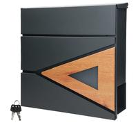 ML-Design Boîte aux lettres murale - Anthracite/Bois
