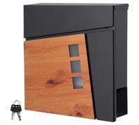 ML-Design Boîte aux lettres murale - Anthracite effet bois