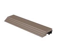 ML-Design Bordure de Finition WPC Droite Marron Foncé pour Dalles de Sol Clipsable, 30x2x7,5 cm, Aspect Bois, Cornière de Terrasse