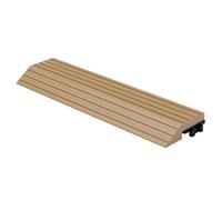 ML-Design Bordure de Finition WPC Droite Teck pour Dalles de Sol Clipsable, 30x2x7,5 cm, Aspect Bois, Plinthe Elément de Terminaison, Bords de Carreaux Antidérapantes, Lame Profilé avec Drainage