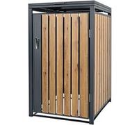 ML-Design Box pour 1 Poubelle, 240L, 68x80x116,3 cm, en Acier, Anthracite/Aspect Chêne, Anthrazit, Braun G