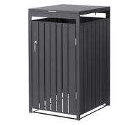 ML-Design Box pour 1 Poubelle, 240L, 68x80x120 cm, en Acier, Anthracite, Résistant aux Intempéries, Habillage de Poubelle avec Couvercle Rabattable et 1 Porte, Conteneur Abri Hangar Cache-Poubelle