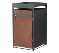 ML-Design Box pour 1 poubelle 240 L, toit végétal, acier anthracite, verrouillable 68×80×124 cm