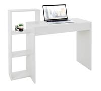 ML-Design Bureau avec 3 Etagères de Rangement, Table de Travail d'Ordinateur PC, Blanc,