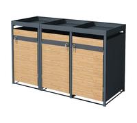 Ml-design Cache-poubelle 2x0,8x1,24 m