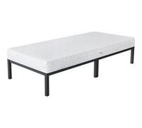 Cadre de lit en acier anthracite 90x200 cm avec sommier à lattes matelas H16 cm