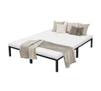 ML-Design Cadre de Lit Noir 160x200 cm avec Sommier à Lattes, Ergonomique, Structure Métallique Robuste, Mobilier d'Invité Design Moderne, Chambre d'Adolescent/Adultes, Matrimonial, Montage Facile