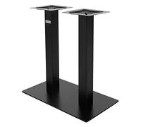 ML-Design Cadre de Table Double Pieds Noir Hauteur 72 cm, Acier Laqué Époxy, Double Colonne de Table Plaque de Base 70x43 cm, Piètement en Métal de Table Cuisine/Bistro, pour Intérieur/Extérieur