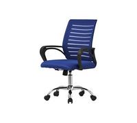 ML-Design Chaise de Bureau Ergonomique, Bleu, Réglable en Hauteur avec Accoudoirs,