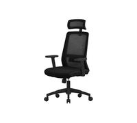 ML-Design Chaise de Bureau Ergonomique, Noir, Mesh, avec Appui-Tête Réglable, Accoudoirs,