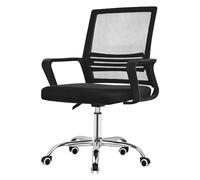 ML-Design Chaise de Bureau Ergonomique, Noire, avec roulettes Pivotant à 360° avec Dossier en Maille Respirante, Soutien Lombaire et Accoudoirs, Siège d'Ordinateur Réglable en Hauteur, Design Moderne