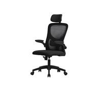ML-Design Chaise de Bureau Ergonomique, Noire, en Maille, Appui-Tête et Accoudoirs